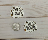 Wild Flower 1” ribbon and/or Set of two Flatbacks