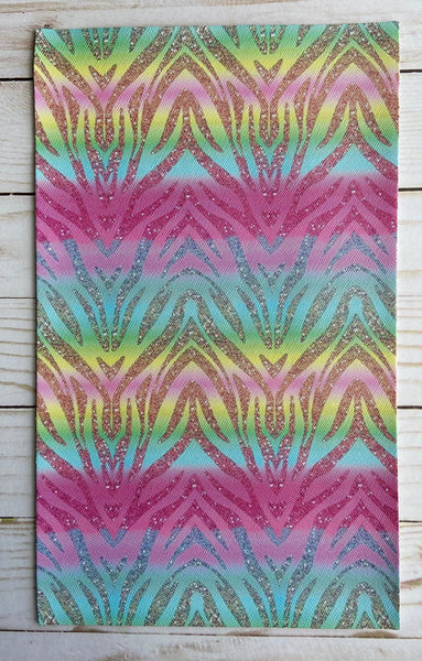 No.8   Rainbow Zebra Pleather Sheet