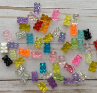 Set of Ten Acrylic Gummy Bears Random Colors Embellishment Planar :NOT EDIBLE