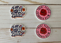 Set of Two My Body Flatbacks Flat Back Embellishment