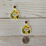 No.180   Set of Two Sunshine for a cloudy Day Bottle Flatbacks Flat Back