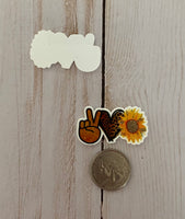 No.48   Set of Two Peace Love Sunflower Flatbacks Flatback